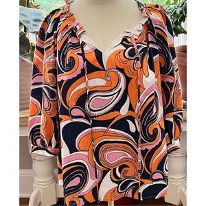 Skirtin Around paisley tie front top